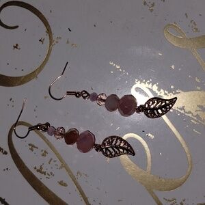 Chic Rose Gold Leaf Dangle Earrings